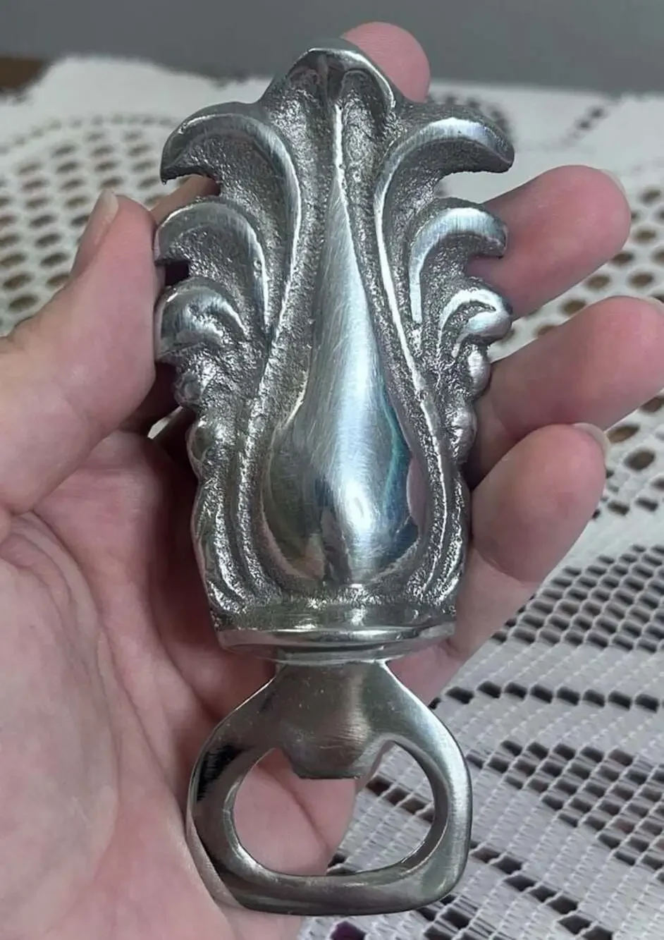 Vintage Metal Decorative Leaf and Scroll Bottle Opener Made in India